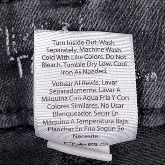 Size 8 Black Grey Bootcut Jeans  Cotton Blend Stretch Time And Tru Goth Punk - Picture 12 of 12